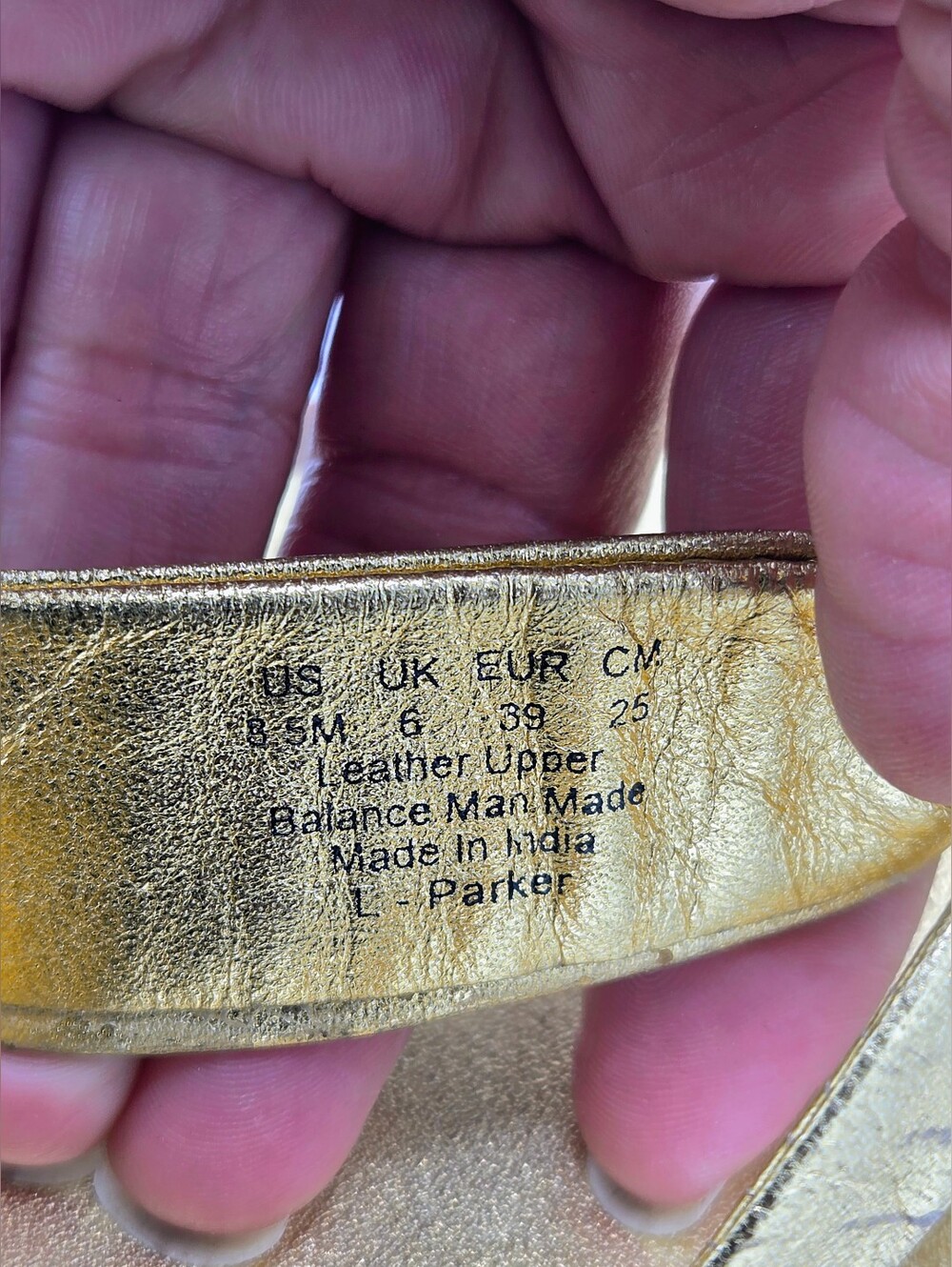 Franco Sarto Gold Metallic Parker Square Toe Flat Sandals Size 8.5M - Picture 15 of 16